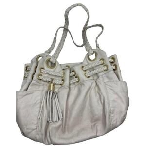 Michael Kors Lamb Leather Cream Shoulder Bag LG/MD